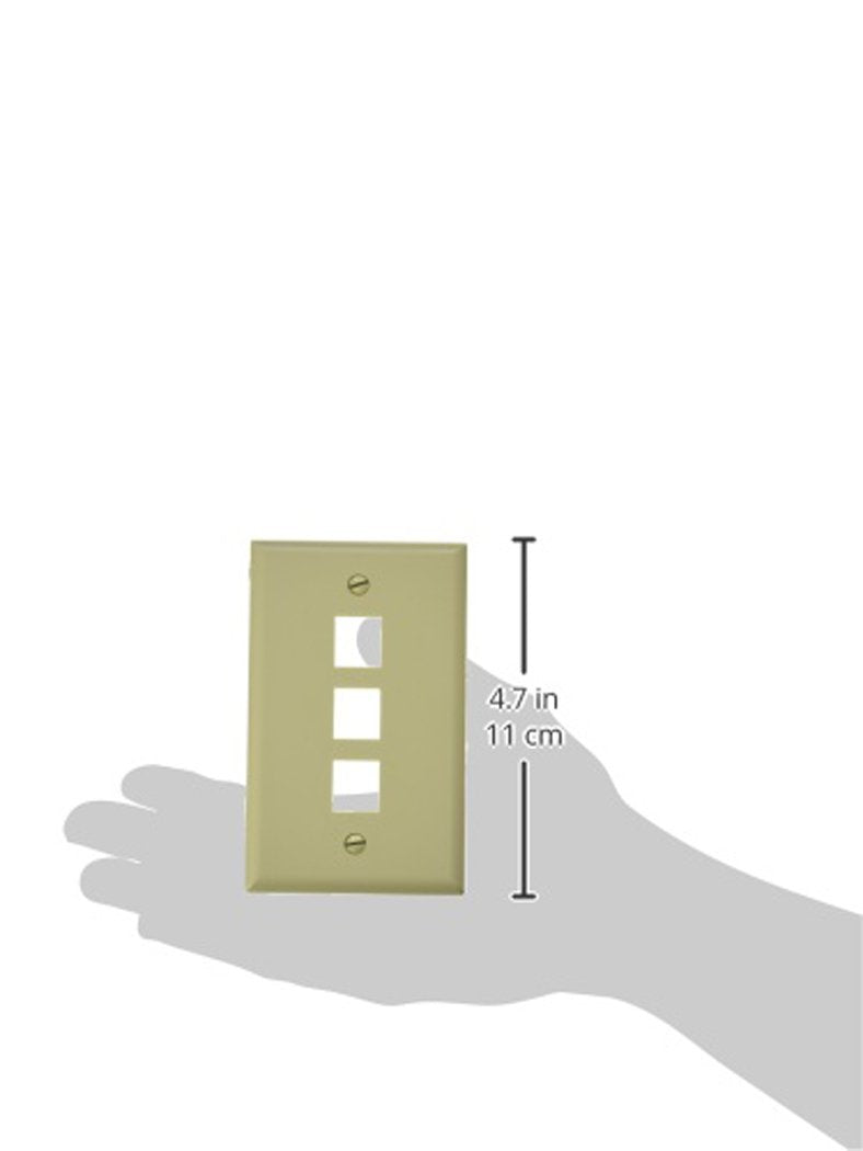 Morris 88146 DataComm Wall Plate for Keystone Jacks and Modular Inserts, 3 Ports, Ivory