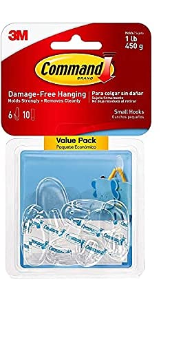 Command 17092CLR-VP-E Clear Hooks, 12 12 Hooks