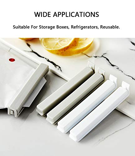 10 Pcs Plastic Sealing Clips, Bag Sealing Clip for Snacks, Chip Bags and Kitchen Food Storage Bag, 4 inches, Pure White