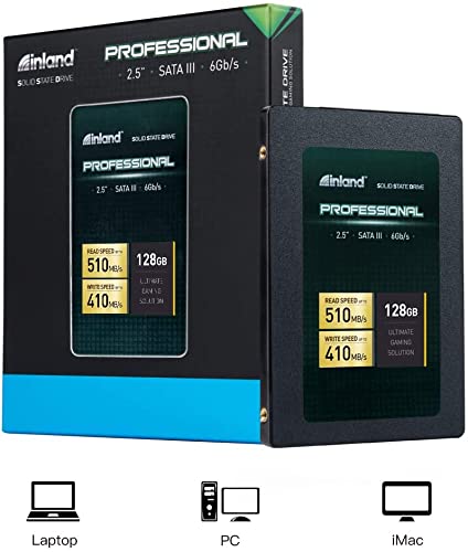 Inland Professional 3 Pack 128GB SSD SATA III 6GB/s 2.5" TLC 3D NAND Internal Solid State Drive (3x128GB) 128GB x 3
