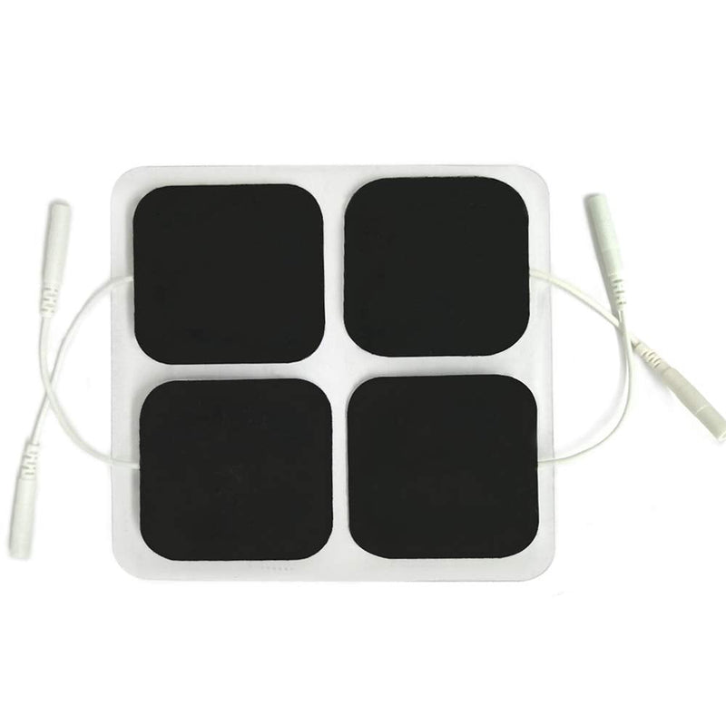 16 Pads of Easy@home 2"x 2" TENS Unit Reuseable Self Stick Carbon Electrode Pad - Non Irritating Design 2x2 Inch (Pack of 16)