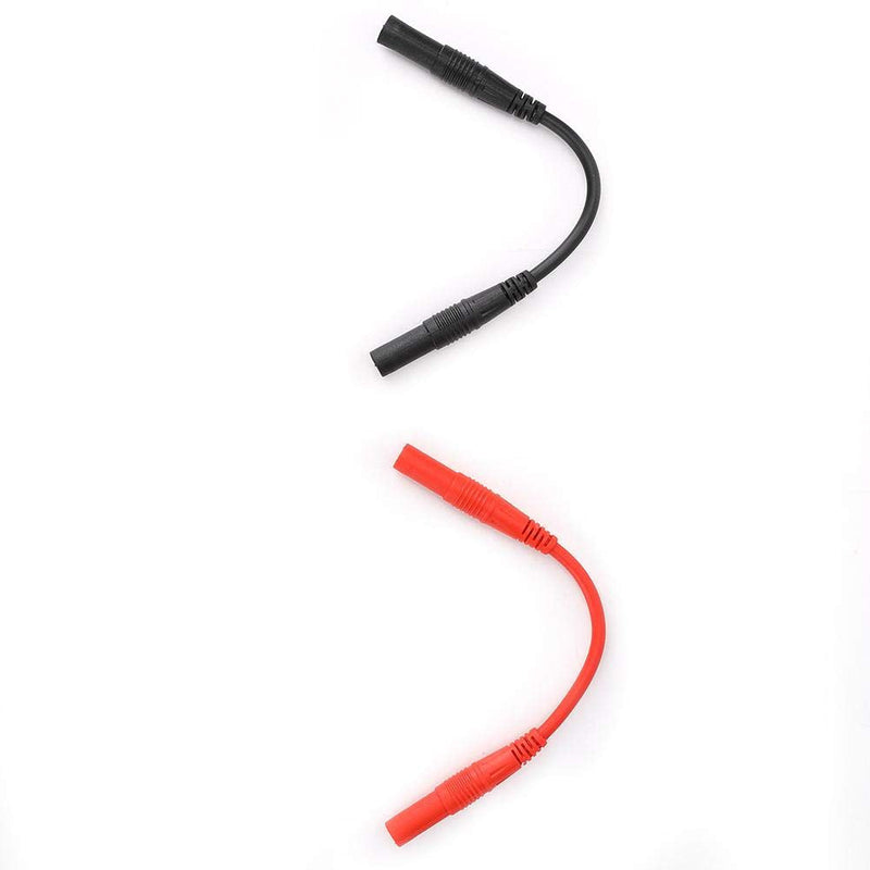 4mm Meter Test Lead Extension Female to Female Connector Silicone Wires 10cm Multimeter Leads Probes Adapter (Red and Black) Red and Black