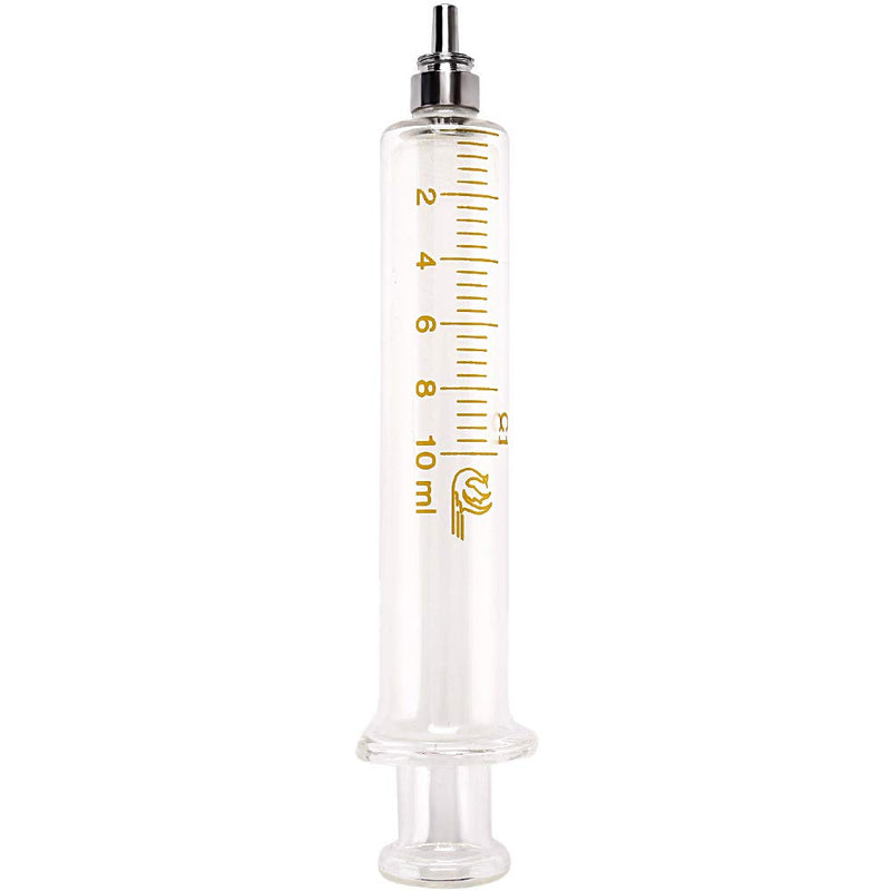 Gufastoe 1 Pack Glass Syringes with Caps 10cc/ml for Laboratory