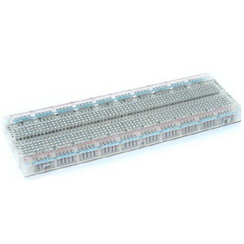 Bestol 2PCS Prototype Breadboard Clear Crystal 400/830/ Tie Point Solderless Modular Board (1pcs 830 Tie Point) 1pcs 830 Tie Point