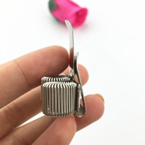 Pen Holder Stainless Clip Clipboard with Spring Fits Almost All Pen Size(Silver)