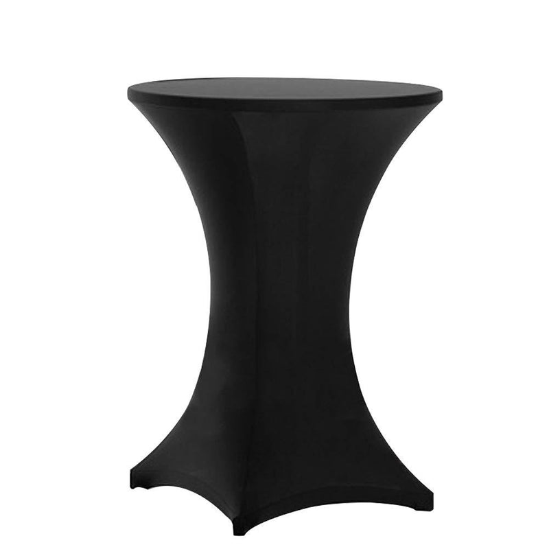 Tina 24x30 Cocktail Spandex Stretch Square Corners Tablecloth Black 24x30"