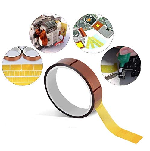 Aeyistry 2 Rolls10 mm X 33 m Heat Resistant Tape Heat Transfer Tape Sublimation Tape Polyimide Tape Thermal Tape