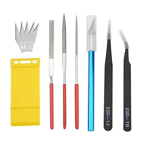 BXQINLENX Professional 15 PCS Gundam Model Tools Kit Modeler Basic Tools Craft Set Hobby Building Tools Kit for Gundam Car Model Building Repairing and Fixing(C)