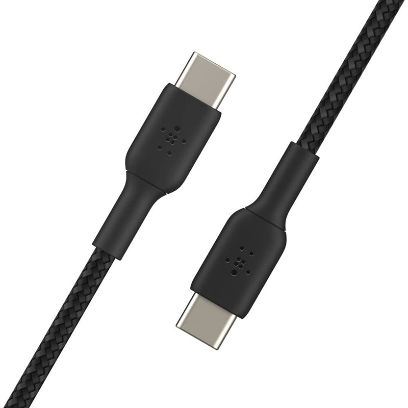 Belkin 3.3ft Boost Charge Braided USB-C to USB-C Cable for Galaxy S23, S22, Note10, Note9, Pixel 7, Pixel 6, iPad Pro, & More - Black