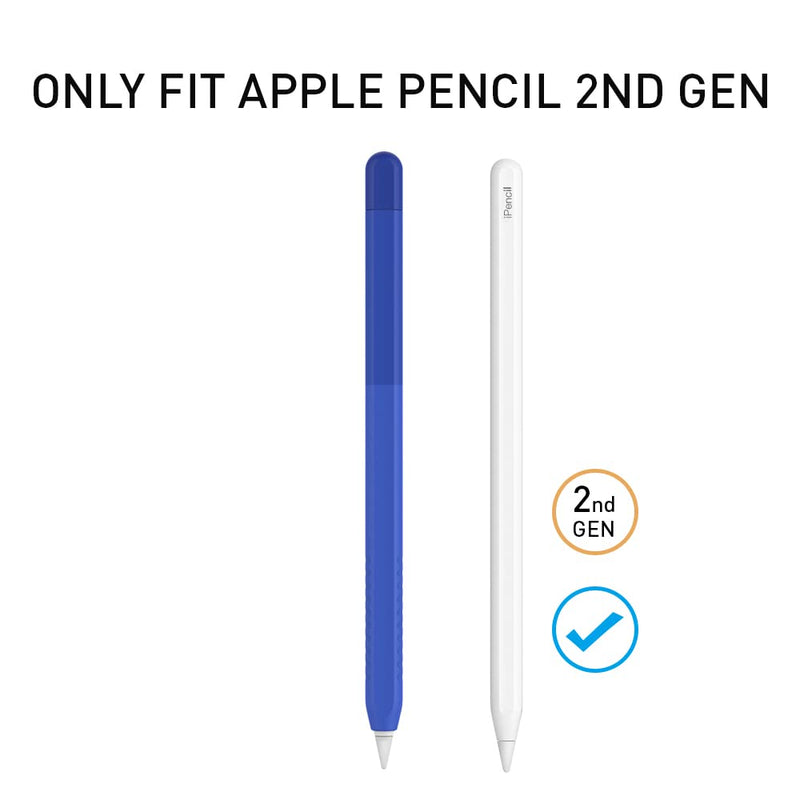 Delidigi Pencil Case Compatible with Apple Pencil 2nd Generation Case, Gradient Color Case Sleeve Silicone Cover Accessories for Apple Pencil 2nd Gen (Sea Blue) Sea Blue