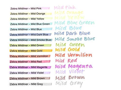 Zebra Mildliner Highlighter Pen Set, 20 Pastel Color Set (Japan Import) Original version