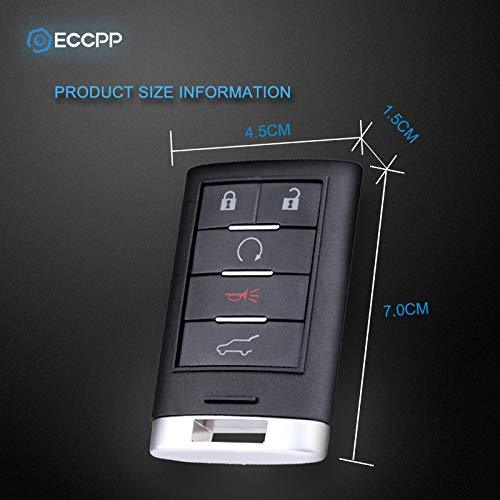 ECCPP Replacement fit for Uncut Keyless Entry Remote Control Car Key Fob Cadillac SRX/ATS/ELR/XTS NBG009768T 315MHz (Pack of 1)