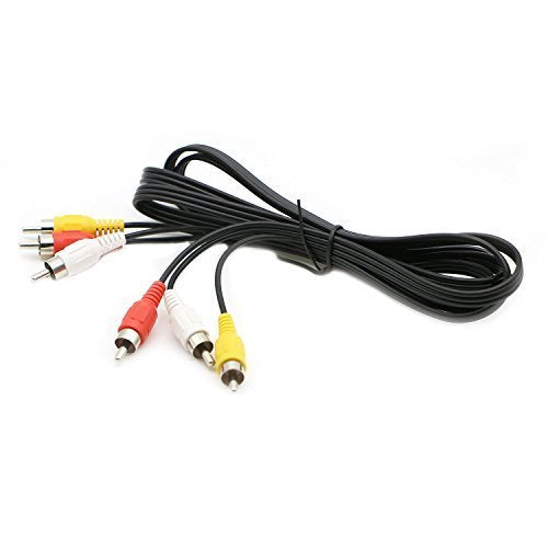 PASOW 3 RCA Cable Audio Video Composite Male to Male DVD Cable (6 Feet) 6 Feet