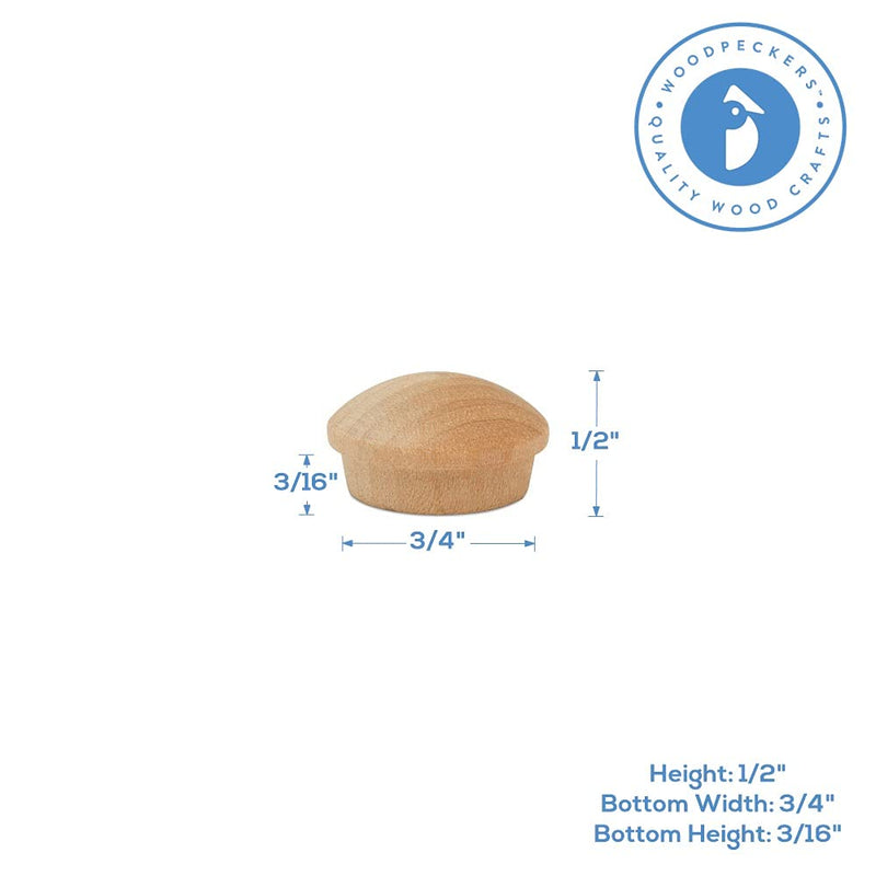 Wood Hole Plugs 1 inch, Pack of 100 Maple Button Top Wood Plugs for Screw Holes, by Woodpeckers