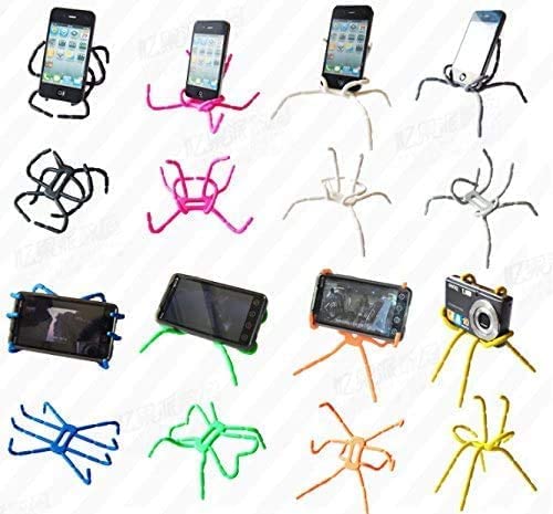 Universal Multi-Function Portable Spider Flexible Grip Holder for iPhone Samsung Google Pixel Holder for Cell Phone Smartphones Tablets in Car Bicycle Desk Plane Random Color (1 PCS) 1 PCS