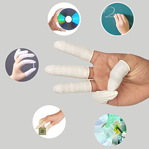Disposable Latex Finger Cots Rubber,140g(Approx.205PCS) Fingertips Protective Finger Art Latex Tissue Finger Cot 205 Pcs