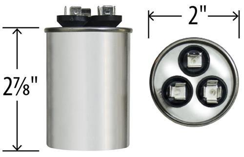 GE Genteq Capacitor round 25/5 uf MFD 370 volt 97F9803, 25 + 5 MFD at 370 volts