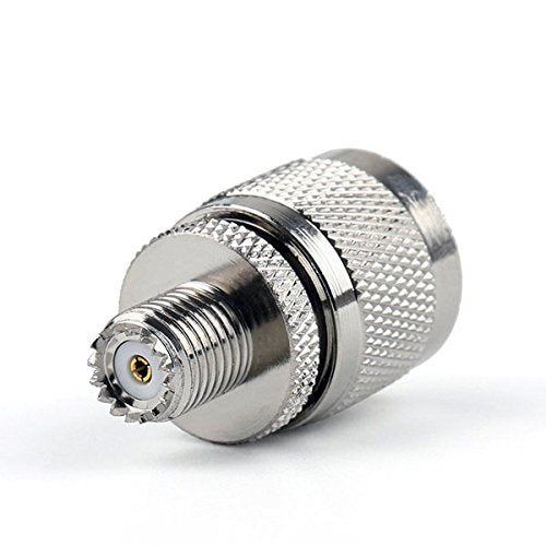 DHT Electronics RF coaxial Coax Adapter UHF Male PL259 PL-259 to Mini UHF Female Pack of 2