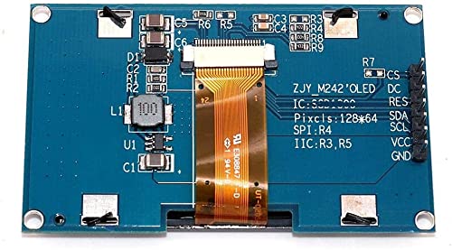 DollaTek 2.42" 128X64 OLED Display Module IIC I2C - Serial Peripheral for UNO R3 - White Font