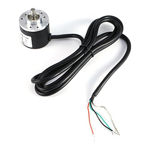 Yosoo Photoelectric Incremental Rotary Encoder 600p/r 6mm Shaft 5-24vdc AB Phase for Length Measurement + Coupling