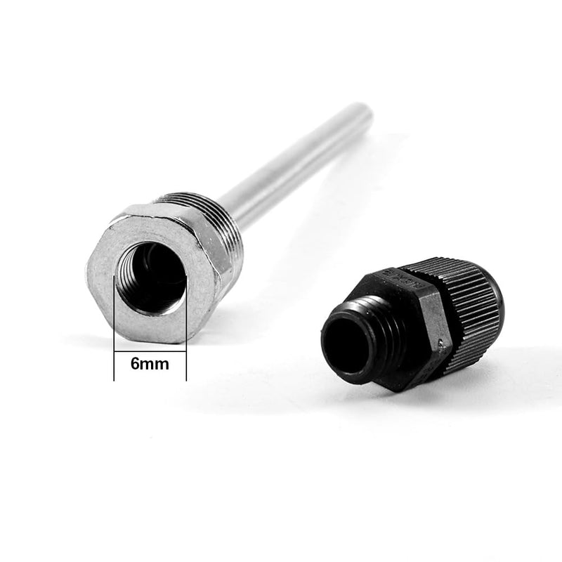 Pack of 2 immersion sleeves, stainless steel immersion sleeve G 1/2 inch thread for temperature sensor, 8 x 50mm immersion sleeves, Thermowell, immersion protection tubes for thermocouples, protective tube for temperature sensors 8x50mm