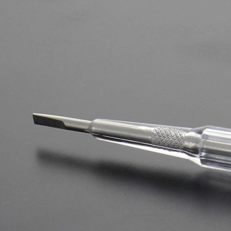 Fielect Voltage Tester Screwdriver, Voltage Tester Pen 70-250V Voltage Detector Pen Neon Light Circuit Tester Pen Voltage Test Pen Screwdriverm 1Pcs Silver transparent red 1Pcs