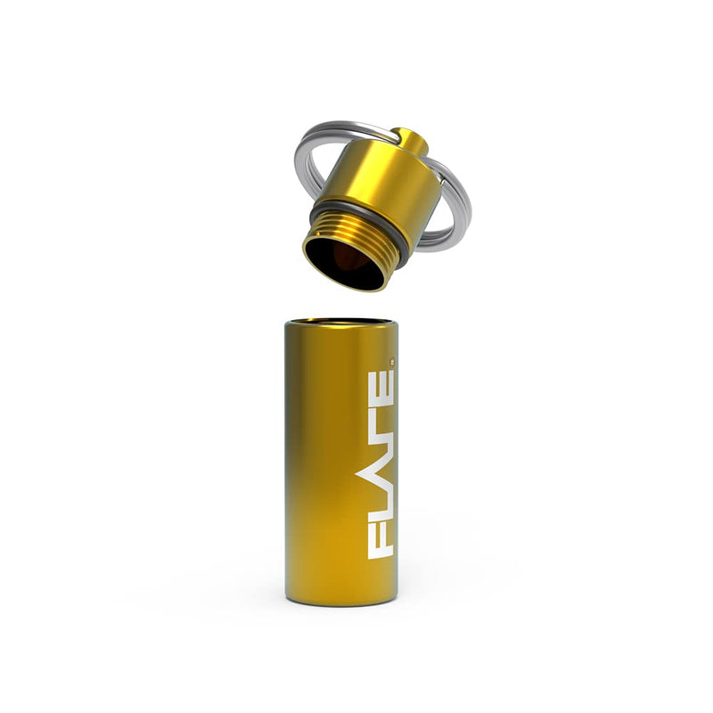 Flare Audio Capsule Yellow - Tough Lightweight Aluminium, Water-Proof, Keychain