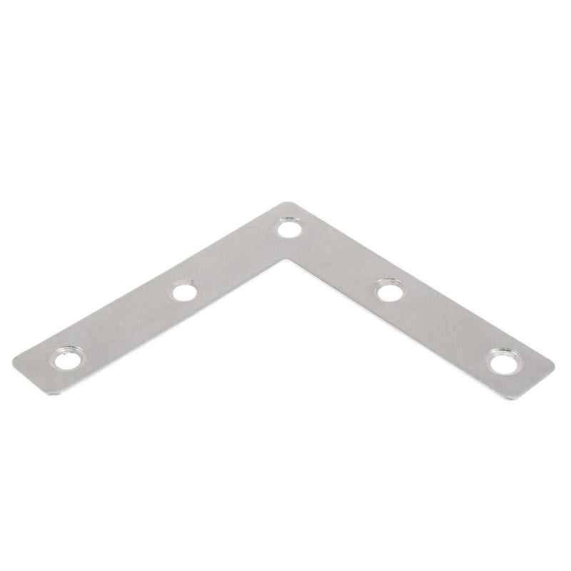 Rannb 15pcs Flat L Bracket Stainless Steel Repair Plate 80mm x 80mm x 1mm