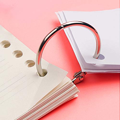 Loose Leaf Binder Rings Office Book Ring Clips 2 inch (22 Pack) for Index Cards Note Paper Metal Nickel Plated (Silver)