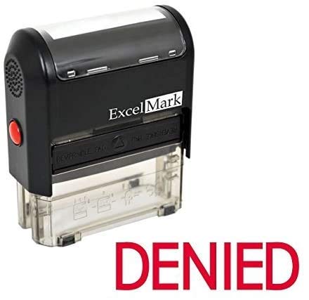 ExcelMark Self-Inking Rubber Stamp - Denied - Red Ink