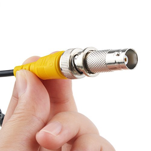 Flashmen 2-Pack 25ft HD Video Power Security Camera Cables Pre-Made All-in-One Extension Wire Cord with BNC Connectors for CCTV Security Camera Black