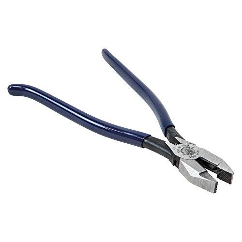Klein Tools D201-7CST Ironworker Pliers, Spring Loaded Side Cutters for Rebar Cutting and Bending, 9-Inch Long Ironworker/Plasitc Dipped Handle