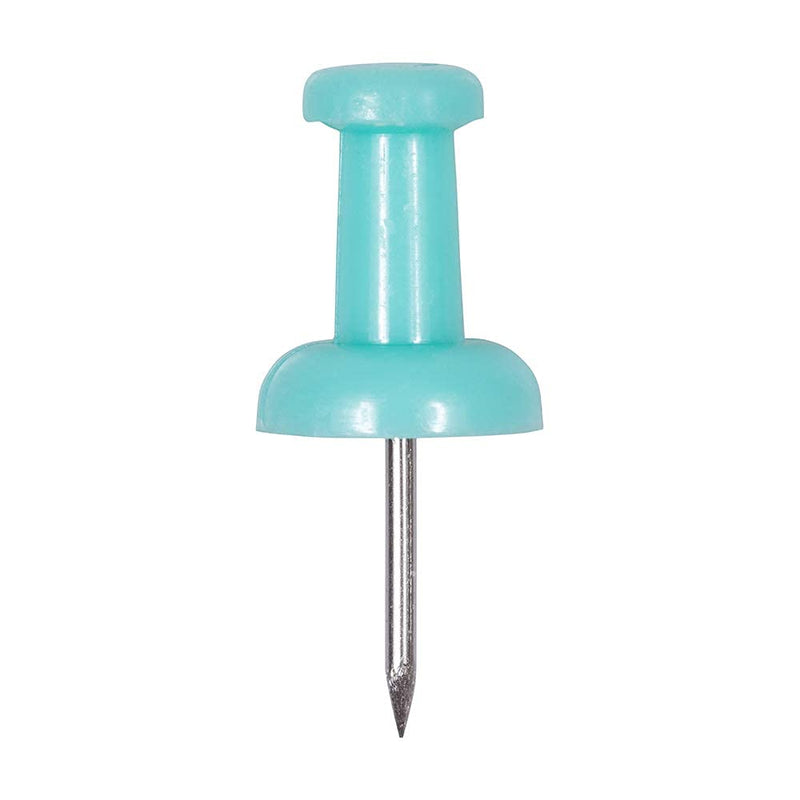 JAM PAPER Colorful Push Pins - Teal Pushpins - 100/Pack 100 Pack