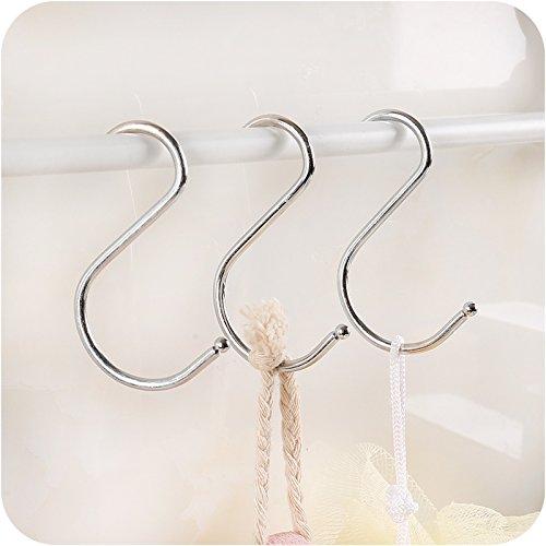Lysas 20-Pack Round S Shaped Hooks Hangers for Kitchen, Bathroom, Bedroom and Office