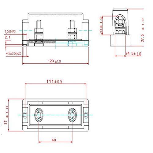 Baomain ANL-500A Electrical Protection ANL Fuse 500 Amp with fuse holder 1 Pack