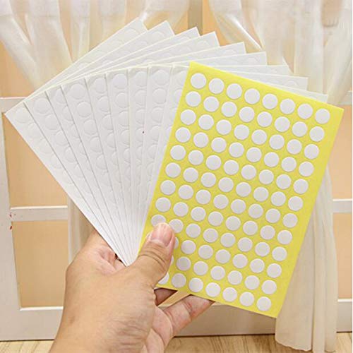 10 Sheets 960PCS Essential Oil Bottle Cap Labels Handwritten 10mm Round Blank Labels Stickers Top Label Roller Bottle Lid Stickers for Essential Oil Bottles Cap Aromatherapy Containers (White)