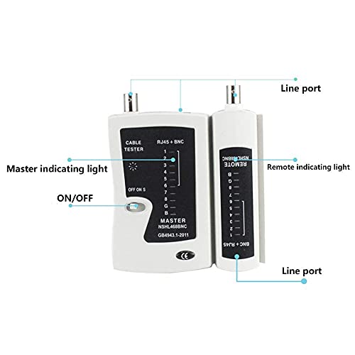 Cable Tester, Professional RJ45+BNC Cable Tester Fast Accurate Testing Network Phone Wire Test Tool