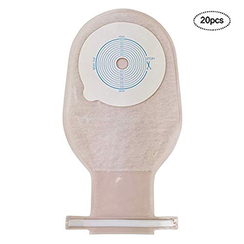 Ostomy Bags Colostomy Ileostomy Stoma Care, Cut-to-Fit(Max Cut 65mm),One-Piece Drainable Pouches,Pack of 20 PCS Ostomy-B002