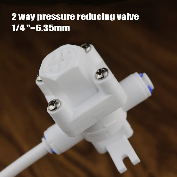 Water Pressure Reducer, 1/4" Quick Fit Reducing Valve Filter Protection Pressure Regulator for Reverse Osmosis Water Purifier