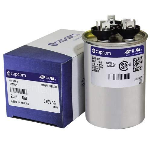 GE Genteq Capacitor round 25/5 uf MFD 370 volt 97F9803, 25 + 5 MFD at 370 volts