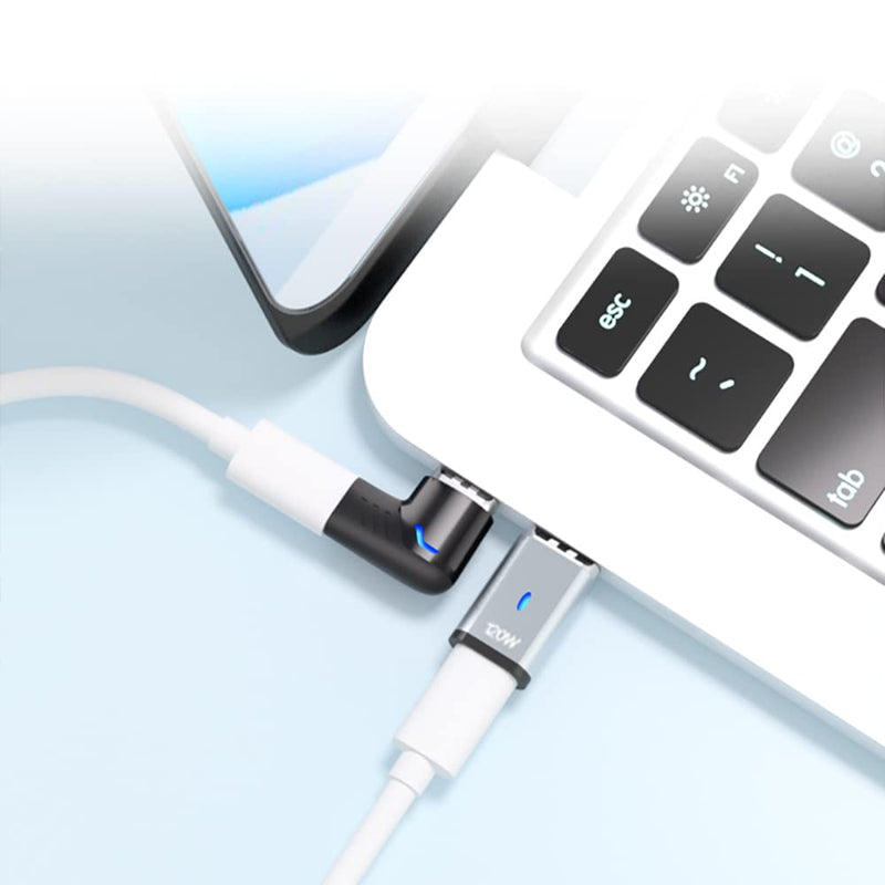 USB C Magnetic Adapter Straight 100w + Magnetic USB C Adapter Right Angle Black Fast Charging 5Pin 480Mbps Data Transmission straight + right angle black 5pin