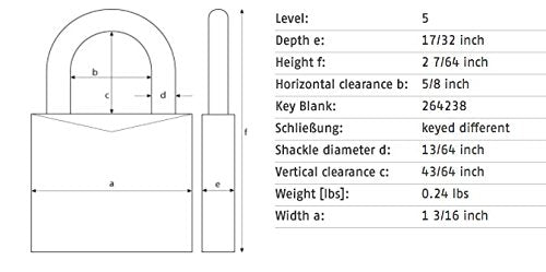 ABUS 75IB/30 Marine Grade Chrome Plated Brass Padlock, Stainless Steel Shackle, Keyed Different