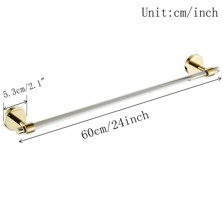 Acrylic Gold Towel Bar Towel Rack 16 inch for Bathroom,Wall Mounted Towel Holder Towel Hanger Modern SHUNLI 40cm