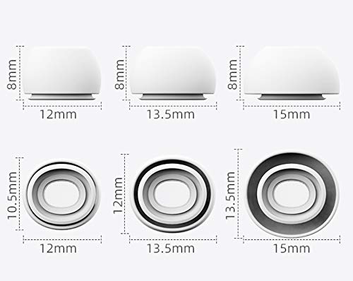 ALXCD 2 Pairs Ear Tips Replacement for AirPod Pro Headphones MWP22AM/A, Silicone Earbud Gel Tips Replacement Accessory, Fit AirPods Pro, Medium Size M White