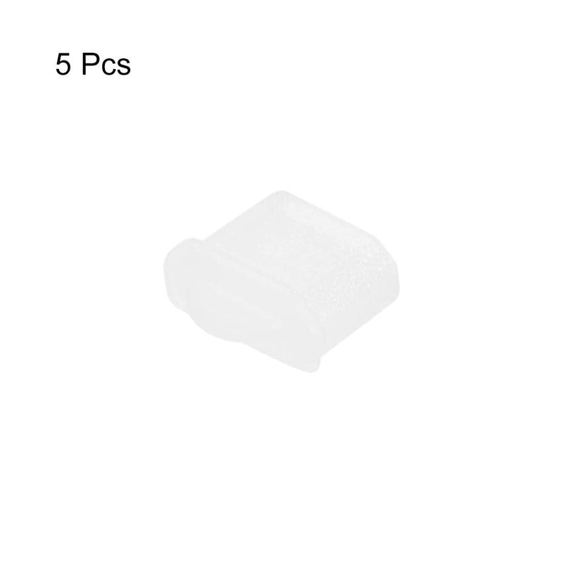 uxcell 5pcs Micro Silicone Protectors Male Port Anti Dust Cap Cover Clear