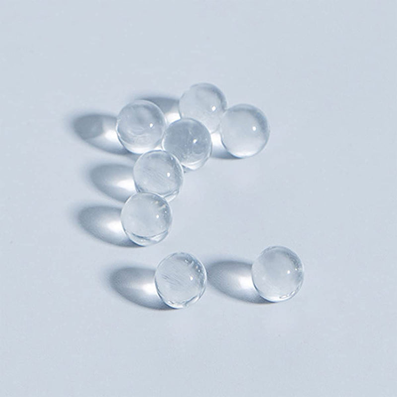 Adamas-Beta Solid Round Clear Glass Boiling Stones Beads, 3mm Diameter, Approx 1000 Beads