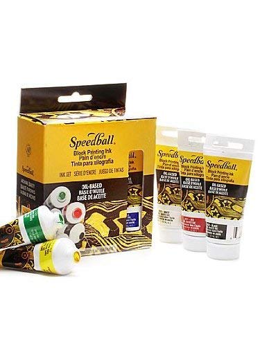 Speedball 3476 Oil-Based Block Printing Ink Starter Set for Professional, Permanent Prints AP Certified – 1.25 FL OZ Tubes