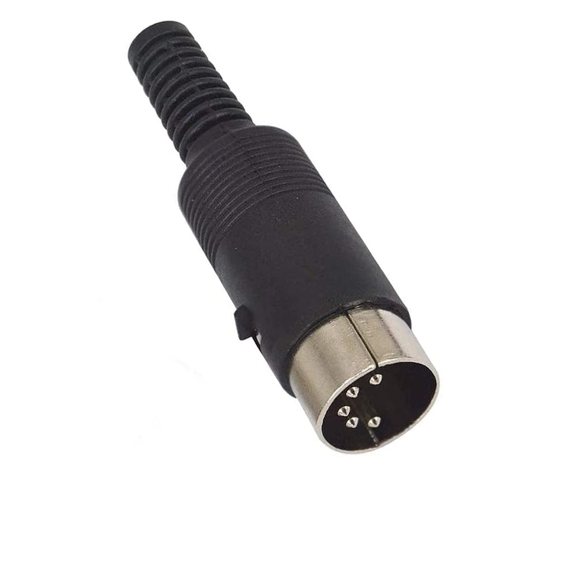 Black Plastic Shell 5Pin Male + Female DIN Adapter Audio Socket Interface AV Connector - (3 Sets)