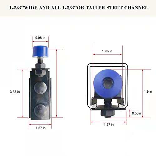 HIFLAME 2 Sets of Trolley Roller Limit Trolley Assembly Positioning for use with 1-5/8" Wide and All 1-5/8" or Taller Strut Channel（Black）