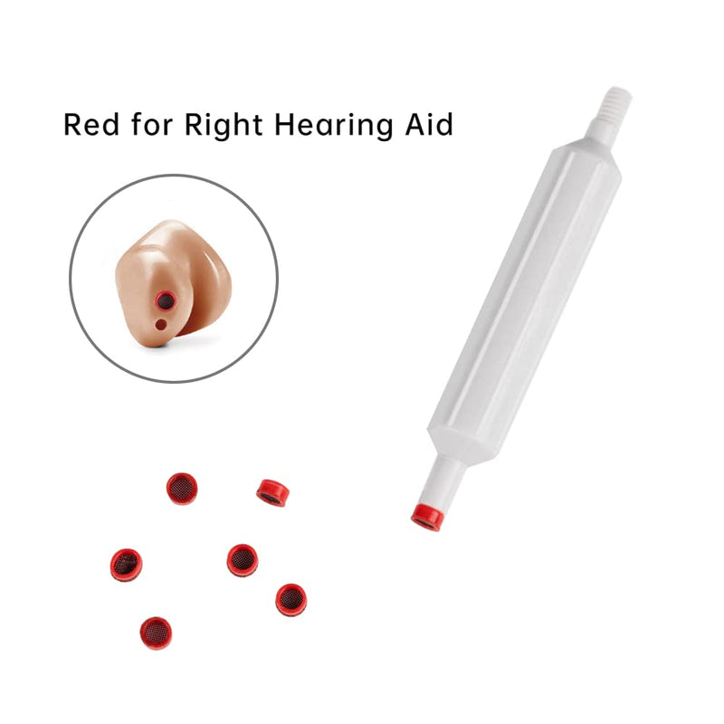 HF4 Pro Wax Guard Hearing Aids Wax Filters Earwax Traps Cerustop(Red&Blue) Red&blue